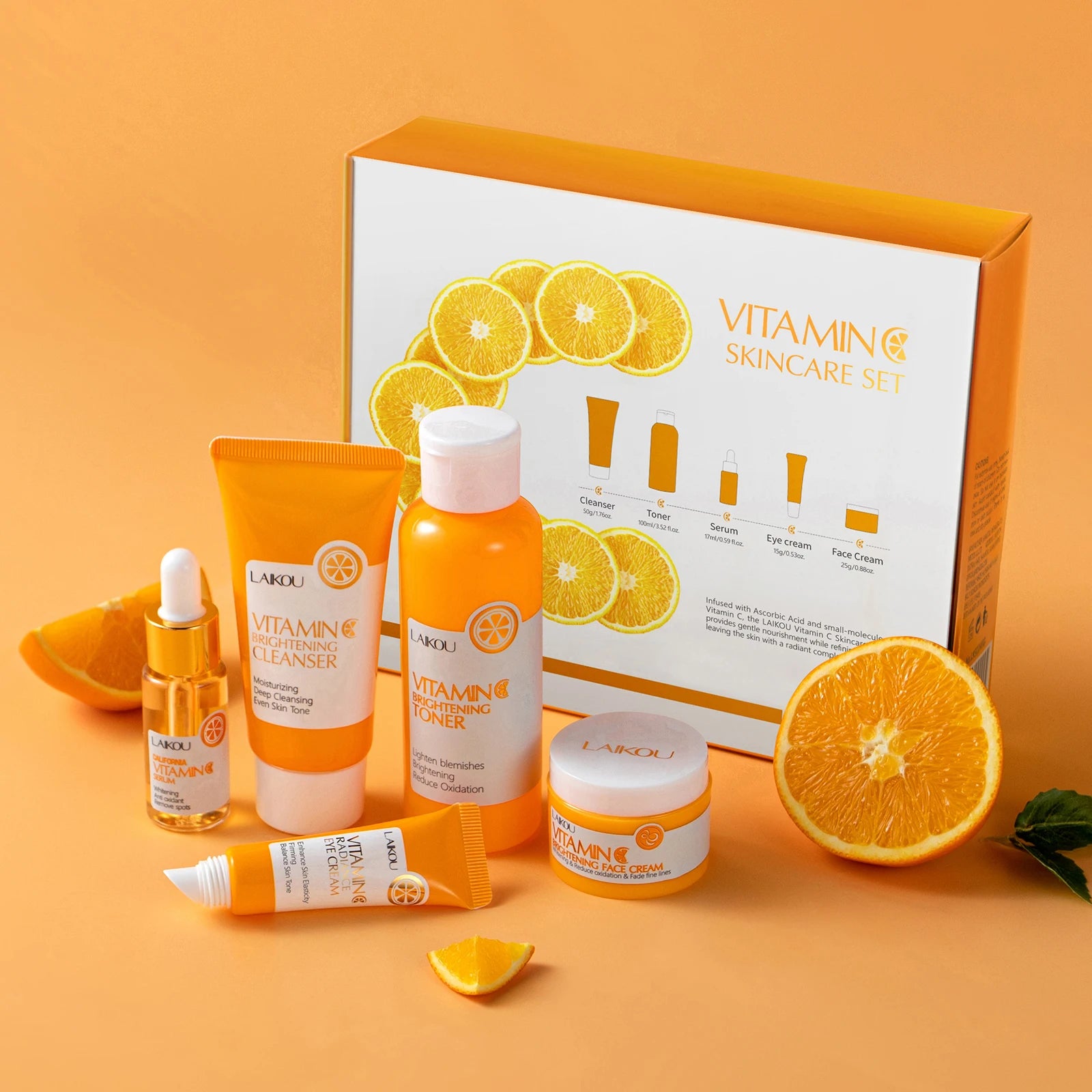 LAIKOU Radiant Glow Vitamin C Collection – 5-Piece Brightening & Even Tone Skincare Ritual