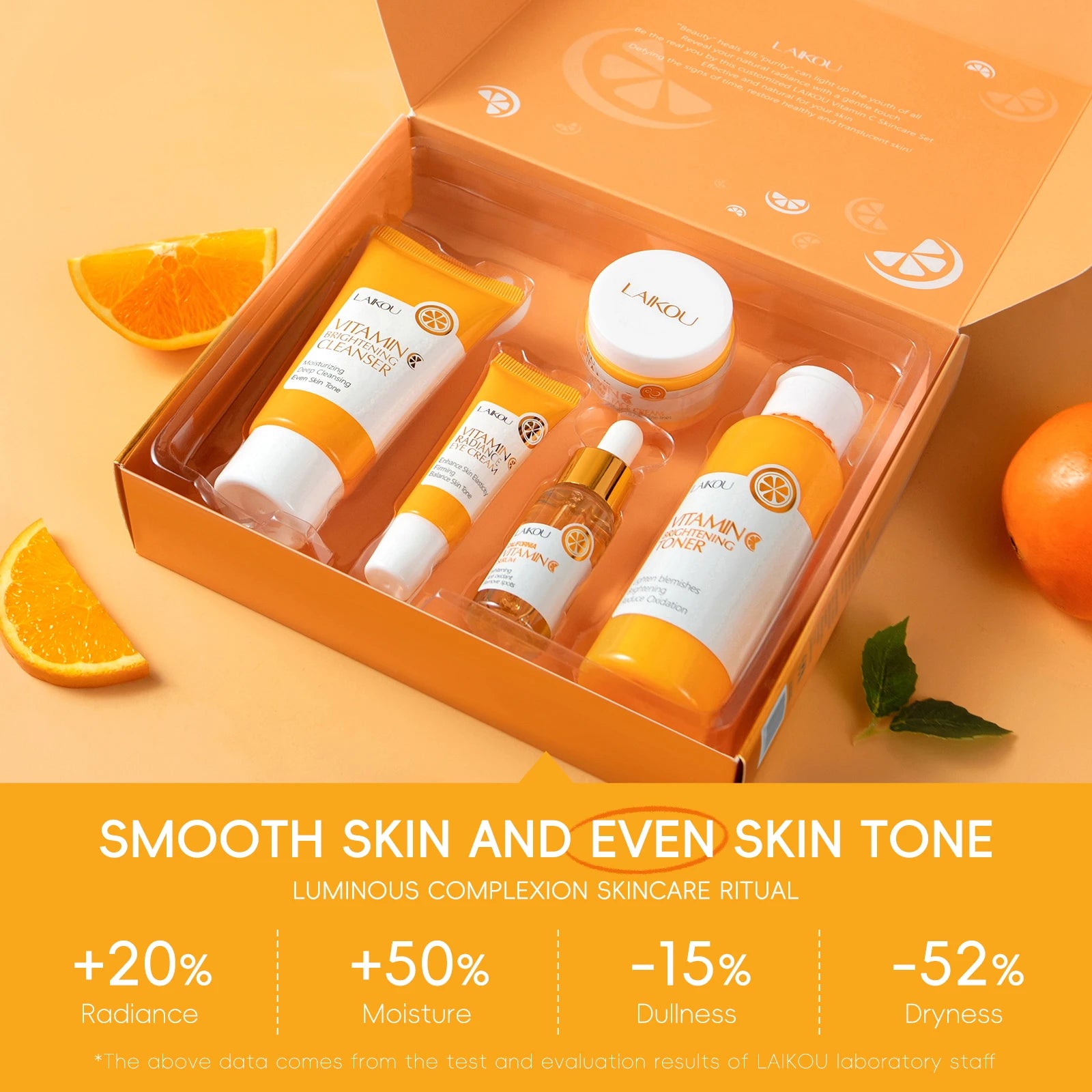LAIKOU Radiant Glow Vitamin C Collection – 5-Piece Brightening & Even Tone Skincare Ritual